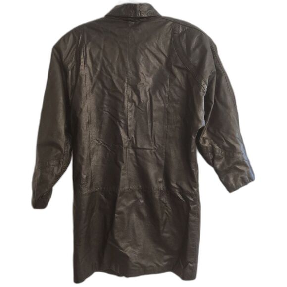 Vintage Allison Smith Black Leather Jacket Size S 90s Y2K Winter Fall - Picture 2 of 4